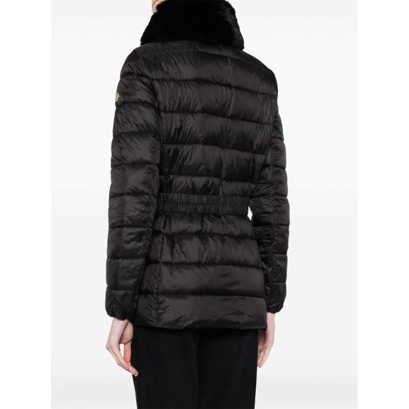 NEW MICHAEL KORS faux fur collar belted lightweight down puffer coat in black - Picture 4 of 5